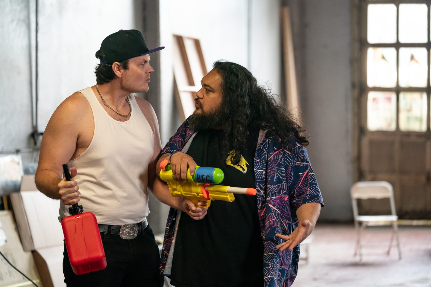 Adam rushes in to shut down Skweezy's homemade flamethrower